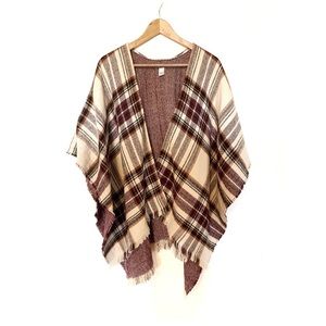 Flannel fridge Shawl Cape